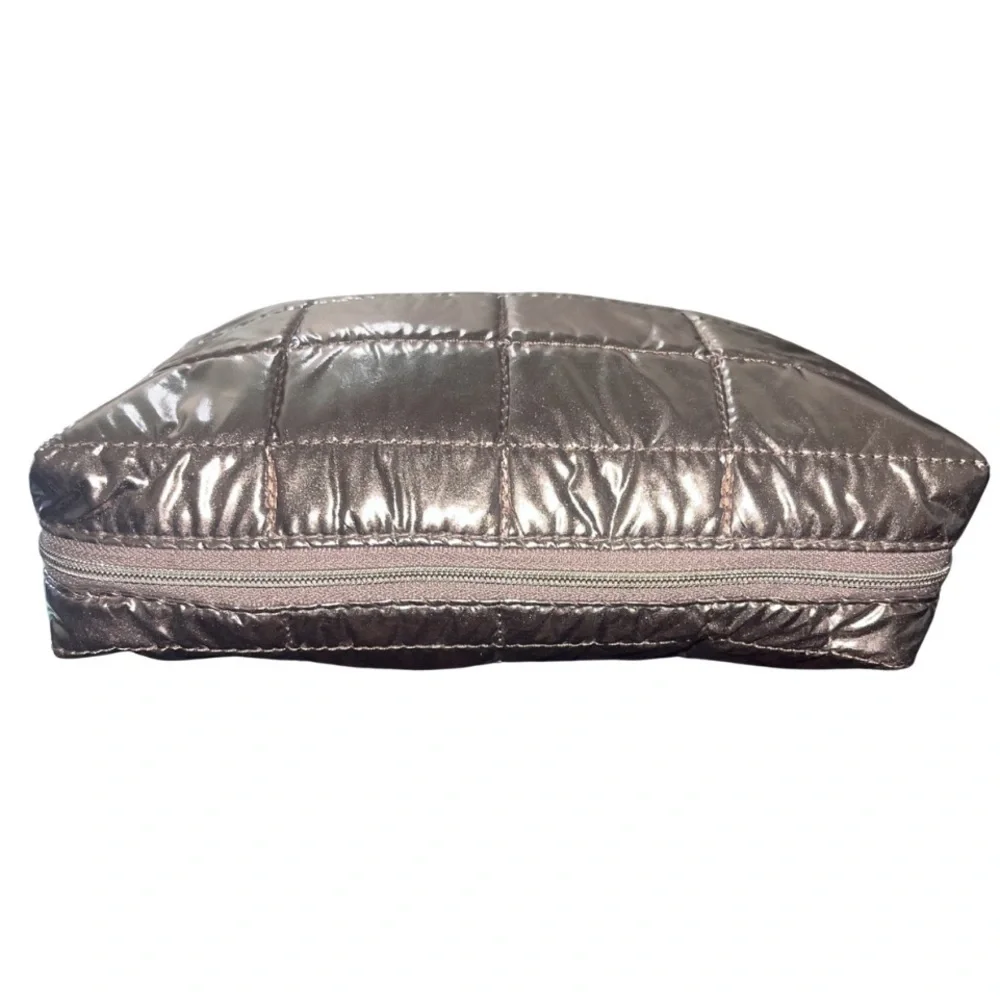 NWOT Sephora Rose Gold Metallic Quilted Puffer Makeup Cosmetic Bag